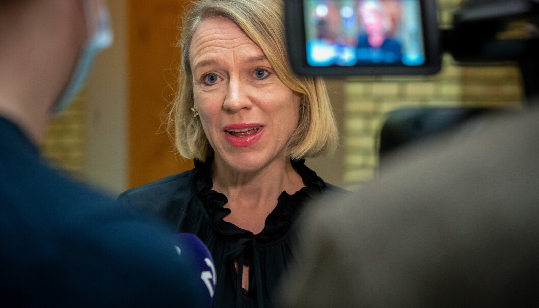 IKKE NOK: Utenriksminister Anniken Huitfeldt møtte pressen på Stortinget den 14. januar 2022 om den spente situasjonen i Ukraina. Nå mener den ukrainske ambassadøren at Norge ikke gjør nok. IKKE NOK: Utenriksminister Anniken Huitfeldt møtte pressen på Stortinget den 14. januar 2022 om den spente situasjonen i Ukraina. Nå mener den ukrainske ambassadøren at Norge ikke gjør nok.