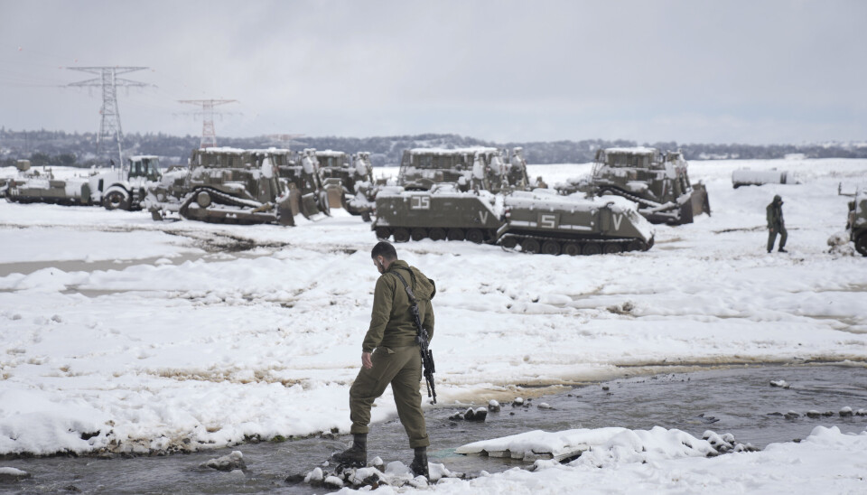 GOLAN: En israelsk soldat under en øvelse på Golan-høydene, et syrisk område som Israel okkuperer.