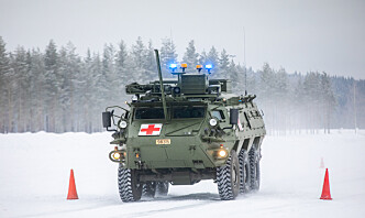 Pansret ambulanse veltet i Åmot i Østerdalen