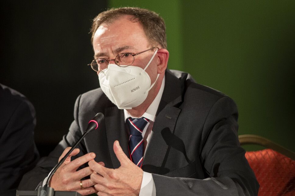 Polens innenriksminister Mariusz Kaminski, her i Litauen i januar.