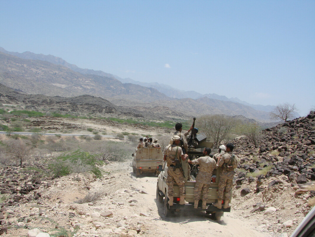 KONFLIKT: Jemenske soldater i Majala, sør i Ayban.