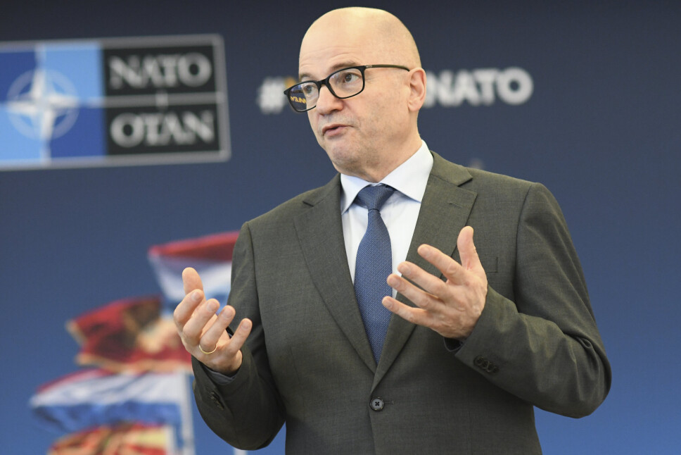 ANSVAR: Forsvarsminister Odd Roger Enoksen deltok onsdag på Natos forsvarsministermøte ved alliansens hovedkvarter i Brussel.