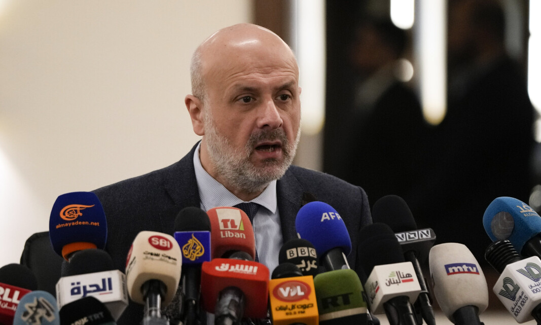 AVVERGET: Onsdag 23. februar holdt innenriksminister Bassamm Mawlawi en pressekonferanse i Beirut. Her blir det opplyst at Libanon har forhindret tre planlagte angrep fra islamistgruppa IS. AVVERGET: Onsdag 23. februar holdt innenriksminister Bassamm Mawlawi en pressekonferanse i Beirut. Her blir det opplyst at Libanon har forhindret tre planlagte angrep fra islamistgruppa IS.