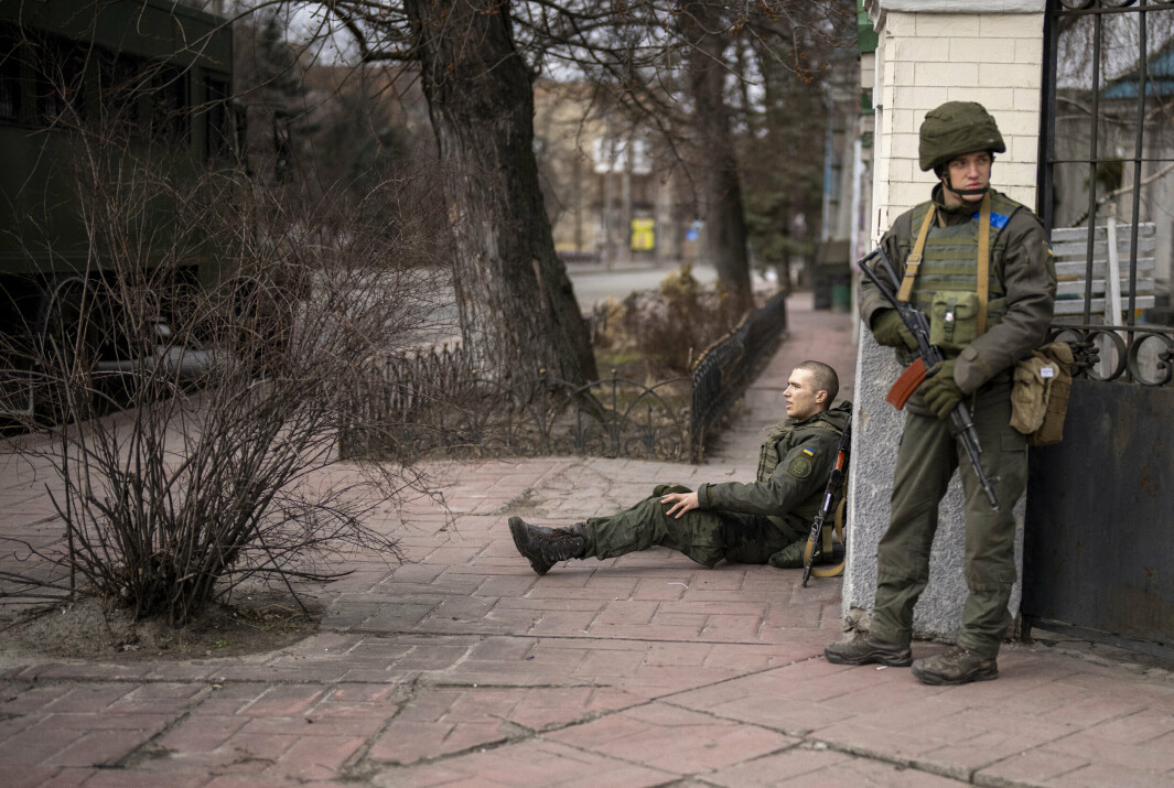 KRIG: Russlands krig mot Ukraina vil likevel påvirke sikkerhetspolitikken i flere år, sier sjef for Forsvarets operative hovedkvarter Yngve Odlo. På bildet ser vi ukrainske solldater i Kyiv.