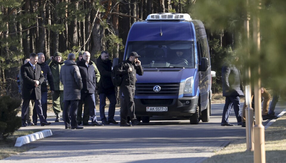 Her ankommer den russiske delegasjonen møtet i Hvitrussland.