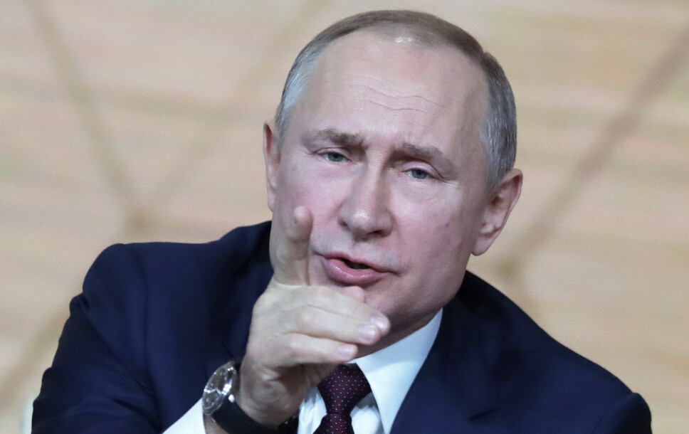 KAPASITET: «Han (Putin) er innstilt på å doble innsatsen og gi Vesten skylden for de alvorlige konsekvensene.» skriver professor og forsker Pavel Baev om president Putins krigførende kapasitet utenfor egne grenser. Bildet er fra Putins årlige nyhetskonferanse i Moskva i 2019.
