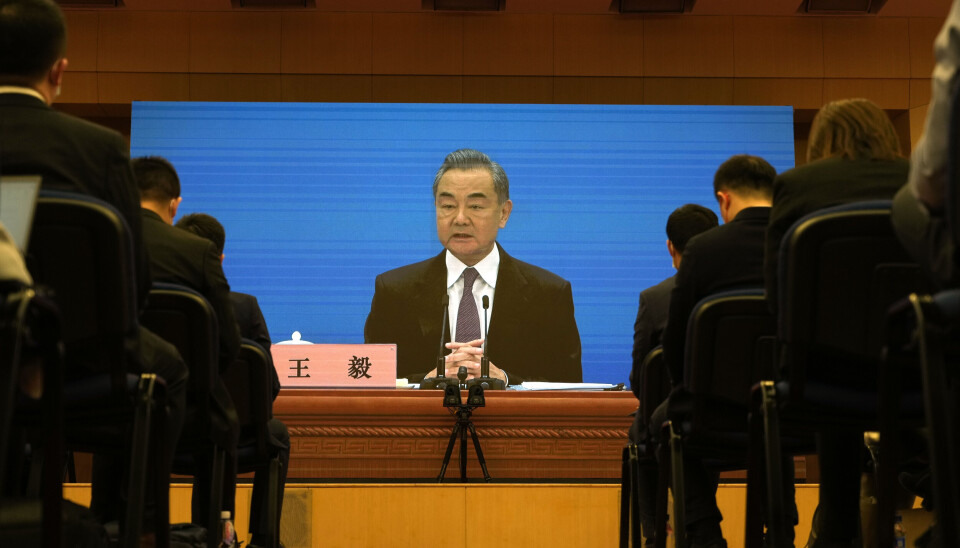 FOLKEKONGRESS: Kinas utenriksminister Wang Yi uttalte seg på en digital pressekonferanse på sidelinjene av det årlige møtet i Kinas nasjonale folkekongress.