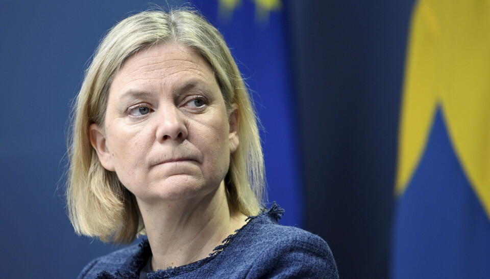 ØKER: Magdalena Andersson holdt torsdag en pressekonferanse der hun presenterte et initiativ for å styrke det svenske forsvaret og øke forsvarsbudsjettet kraftig.