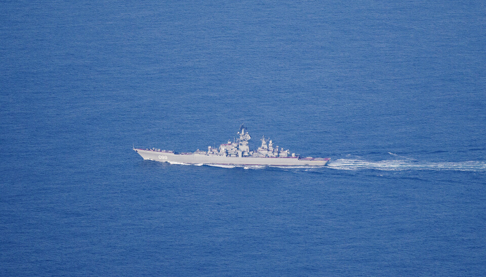 FRA LUFTEN: Det russiske fartøyet av Kirov-klassen, RFS 099 «Piotr Velikij».