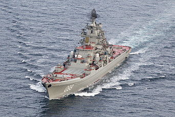 NÆRT HOLD: I 2016 var RFS «Piotr Velikij» eskorte for hangarskipet RFS «Admiral Kuznetsov» langs norskekysten. NÆRT HOLD: I 2016 var RFS «Piotr Velikij» eskorte for hangarskipet RFS «Admiral Kuznetsov» langs norskekysten.