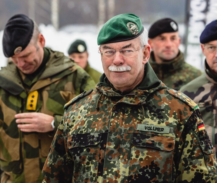 GENERALEN: Jorg Vollmer fulgte store deler av Cold Response-øvelsen. Her er han på Rena under Nato-øvelsen Brilliant Jump.