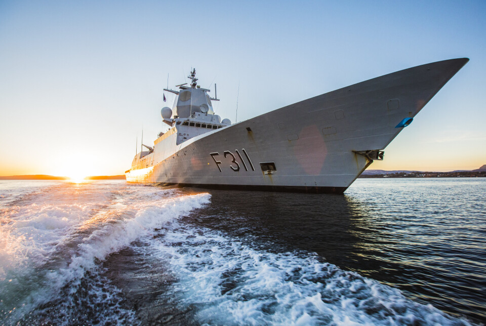 FREGATT: KNM Roald Amundsen hadde deltatt i en Nato-øvelsen, før den la til kai i Glasgow.