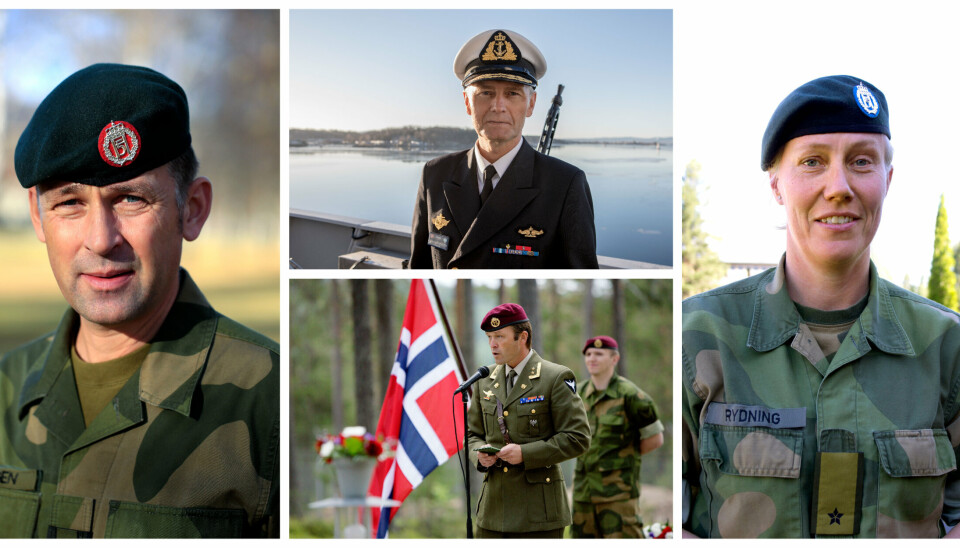SØKERNE: Brigader Morten Eggen, kontreadmiral Ole Morten Haugen Sandquist, Joar Eidheim og Anne Rydning vil bli nye nestkommanderende i FOH
