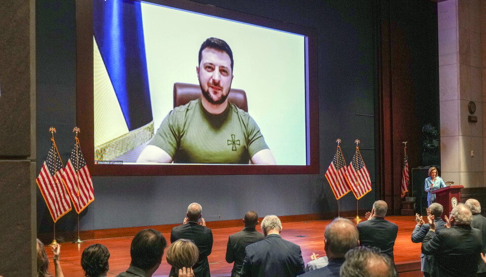 APPELL: President Volodymyr Zelenskyj talte til den amerikanske kongressen onsdag 16. mars. Snart skal han snakke til norske folkevalgte på Stortinget.