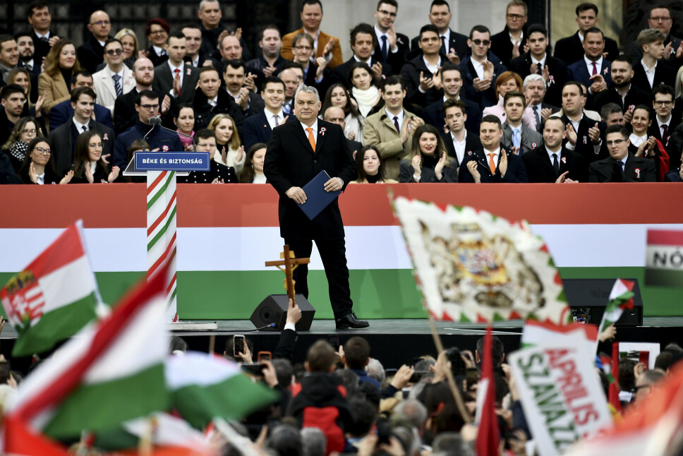 VALGKAMP: Ungarns statsminister Viktor Orban har fortsatt overtaket foran valget i april.