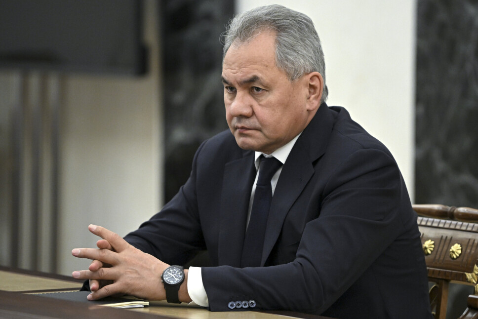 FORSVARSMINISTER: Den russiske forsvarsministeren Sergej Sjojgu fra et møte med Putin den 14. februar.