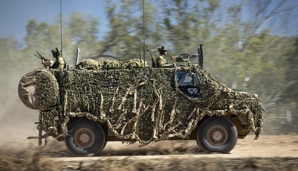 Australia vil sende pansrede kjøretøy av typen Bushmaster (bildet) til Ukraina. Her er et av kjøretøyene i Townsville, Australia.