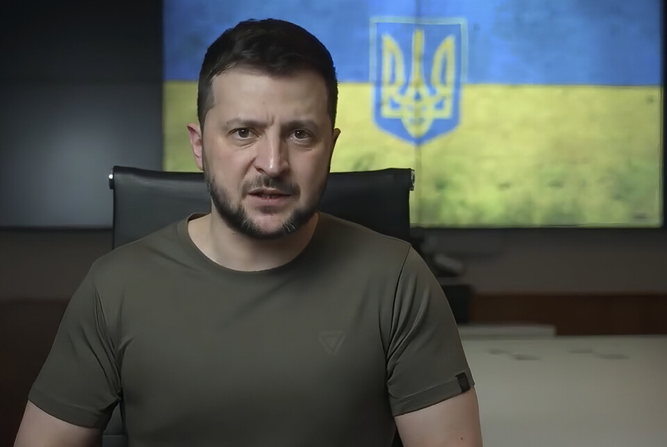ANKLAGER: Ukrainias president Volodymyr Zelenskyj anklager Russland for å planlegge folkeavstemninger i to ukrainske regioner.