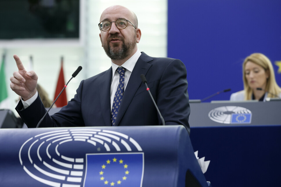 TIL KYIV: EU-president Charles Michel reiste til Kyiv onsdag.