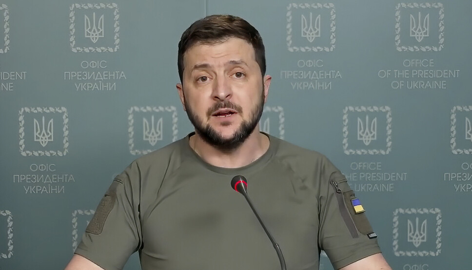ZELENSKYJ: Stillbilde fra den ukrainske presidenten Volodymyr Zelenskyjs daglige videotale.
