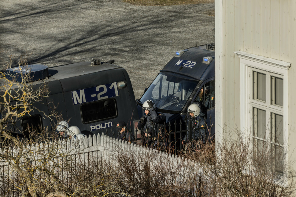 ØVELSE: Politiet under øvelsen på Akershus festning.