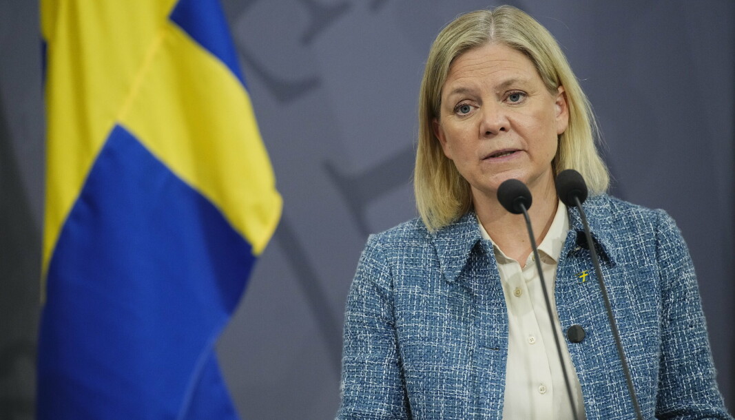 USIKKERHET: Sveriges statsminister Magdalena Andersson på en fellesnordisk pressekonferanse i København onsdag.
