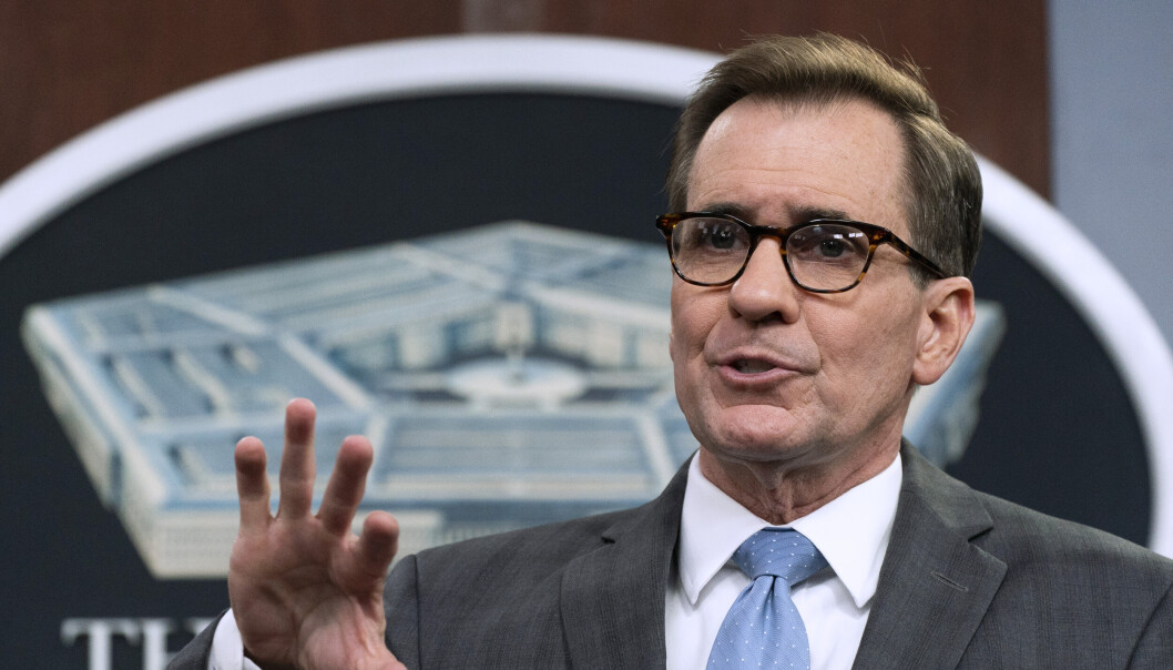 AVVISER: Pentagon-talsmann John Kirby tilbakeviser påstander om at amerikansk etterretning har ført til at russiske generaler er blitt drept. AVVISER: Pentagon-talsmann John Kirby tilbakeviser påstander om at amerikansk etterretning har ført til at russiske generaler er blitt drept.