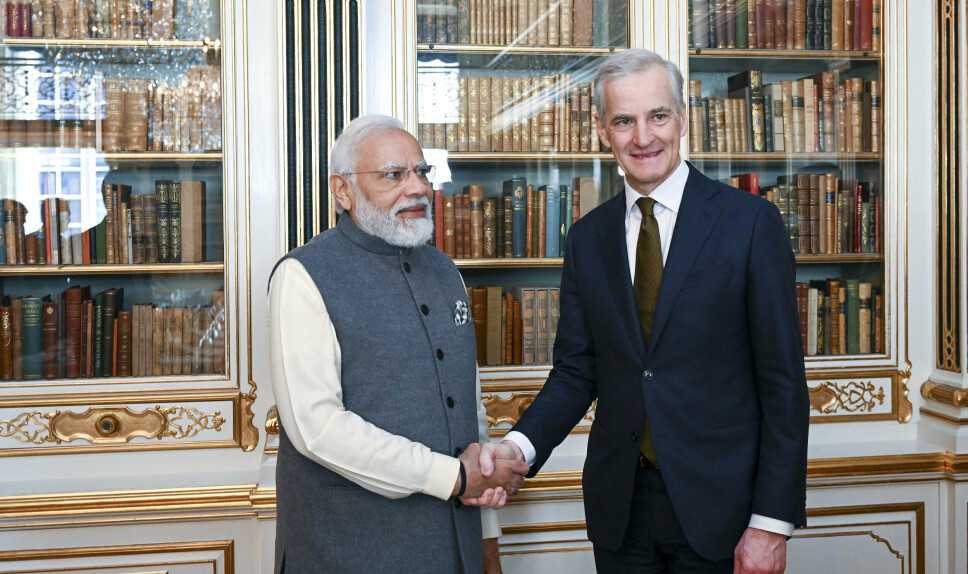 STATSMINISTERE: Indias statsminister Narendra Modi har vært en storpolitisk spiller de siste ukene, og møtt en rekke europeiske ledere. Her fra møtet med Jonas Gahr Støre (Ap) i København forrige uke.
