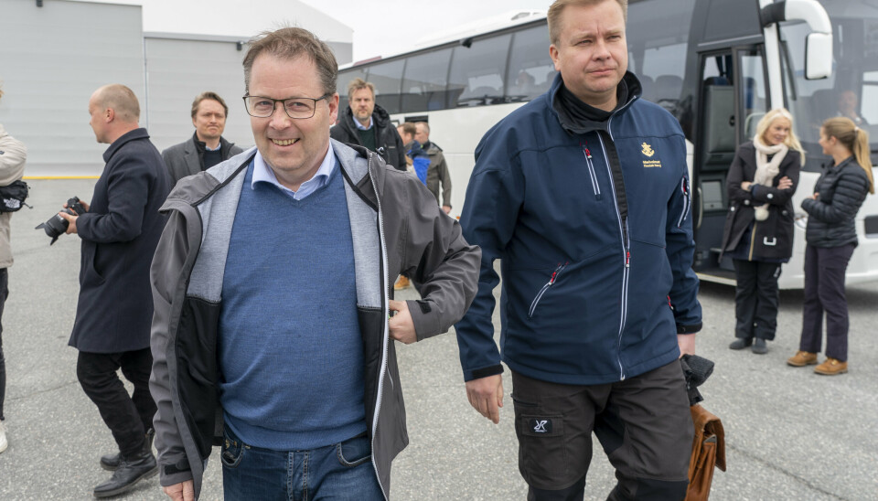 ALLIERTE: Norges forsvarsminister Bjørn Arild Gram og og Finlands forsvarsminister Antti Kaikkonen t.h. møttes i Pasvik ved Kirkenes onsdag denne uken.