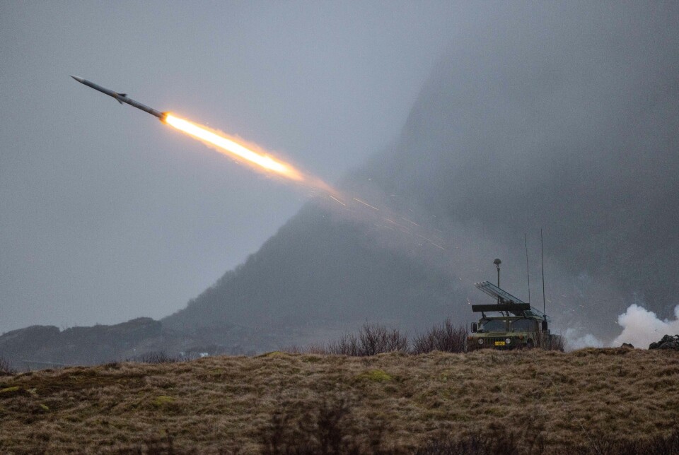 SKYTER MED SKARPT: Den nye Luftvernbataljonen på Evenes skøyt for første gang skarpt med Norwegian Advanced Surface-to-Air Missile System (NASAMS).