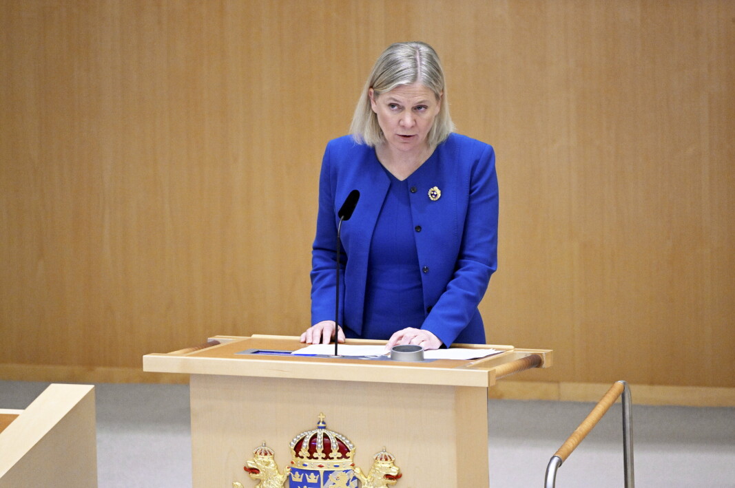 NATO-JA: Sveriges statsminister Magdalena Andersson mandag. Regjeringen har besluttet at landet skal søke om medlemskap i Nato. NATO-JA: Sveriges statsminister Magdalena Andersson mandag. Regjeringen har besluttet at landet skal søke om medlemskap i Nato.