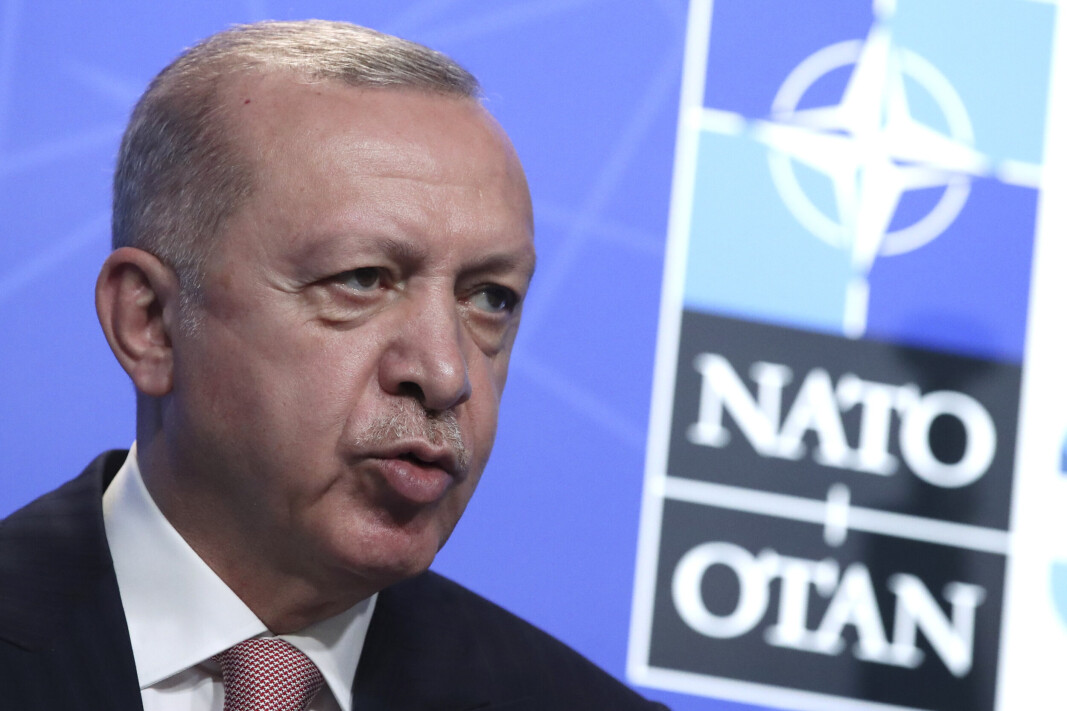 Erdogan ga mandag nok en gang klart uttrykk for at han ikke støtter svensk og finsk Nato-medlemskap. Erdogan ga mandag nok en gang klart uttrykk for at han ikke støtter svensk og finsk Nato-medlemskap.