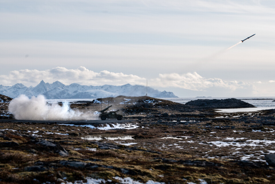 TEST: Skarpskyting med kampluftvernsystemet High Mobility Launcher på Andøya i mai 2022.