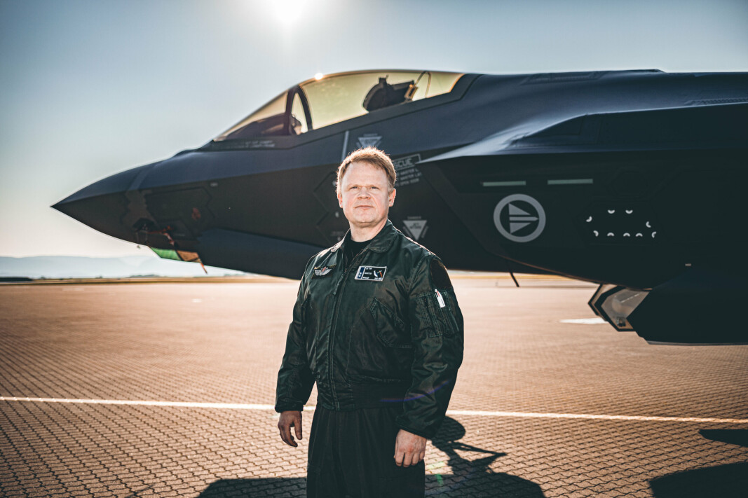 NY JOBB: Tron Strand med F-35 på Ørland flystasjon i 2020, da han var sjef for 332 skvadron.