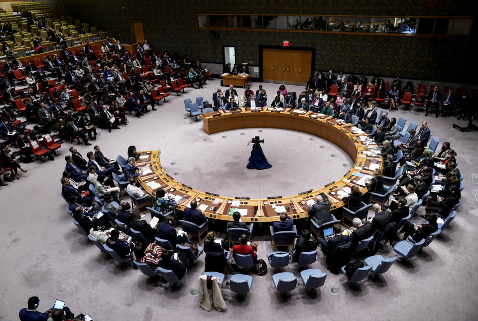 VETO: Russland la fredag ned veto mot et norsk-irsk resolusjonsutkast i FNs sikkerhetsråd som ville ha holdt den eneste gjenværende nødhjelpskorridoren mellom Tyrkia og Syria åpen i ett år til.