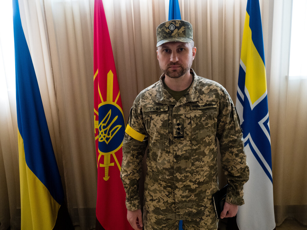 UKRAINSK: Forsvarets forum møtte oberst Oleksander Gain i Kyiv. UKRAINSK: Forsvarets forum møtte oberst Oleksander Gain i Kyiv.