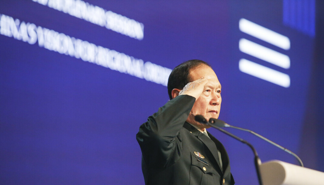 ANKLAGE: Kinas forsvarsminister Wei Fenghe anklager USA for å sette land opp mot Kina.