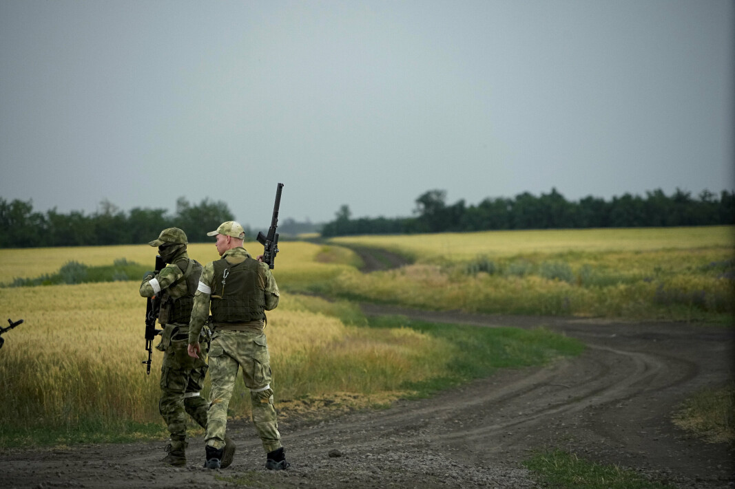 SLÅTT TILBAKE: Russiske soldater i Zaporizjzja-området i Ukraina 14. juni. Nå skal ukrainske styrker ha gjort fremskritt i regionen.