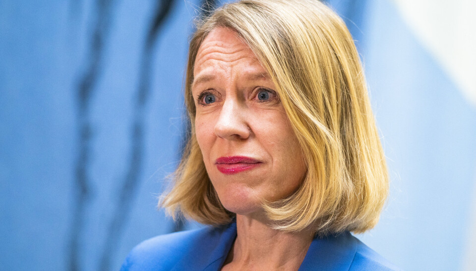 VIL KJEMPE MOT TERRORISME: Utenriksminister Anniken Huitfeldt (Ap) i Vandrehallen i Stortinget tirsdag.Foto: Håkon Mosvold Larsen / NTB