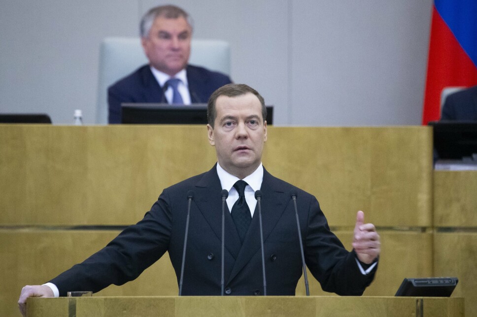 ADVARER NATO-LAND: Russlands tidligere president Dimtrij Medvedev mener at ethvert forsøk på inntrenging på Krim av et Nato-land vil være en krigserklæring mot landet.
