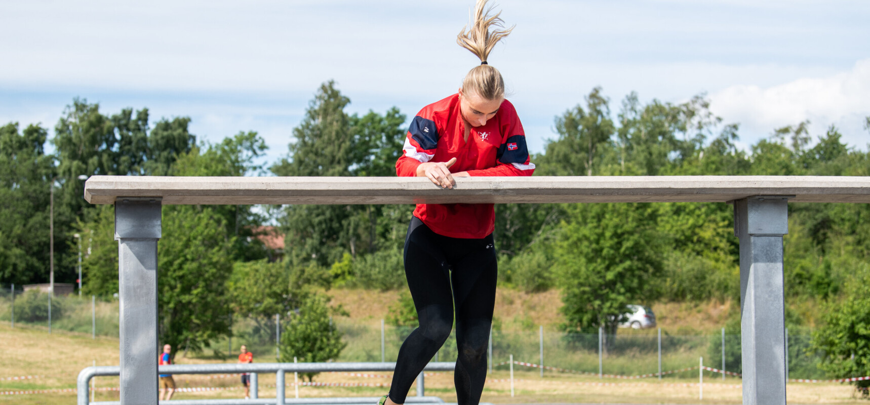 Halmstad: nordisk mesterskap i militærfemkamp. dag 1. hinderløype. Halmstad: nordisk mesterskap i militærfemkamp. dag 1. hinderløype.