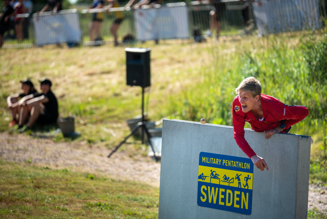 Halmstad: Nordisk mesterskap i Militærfemkamp dag 2: granatkasting og svømhinder Halmstad: Nordisk mesterskap i Militærfemkamp dag 2: granatkasting og svømhinder