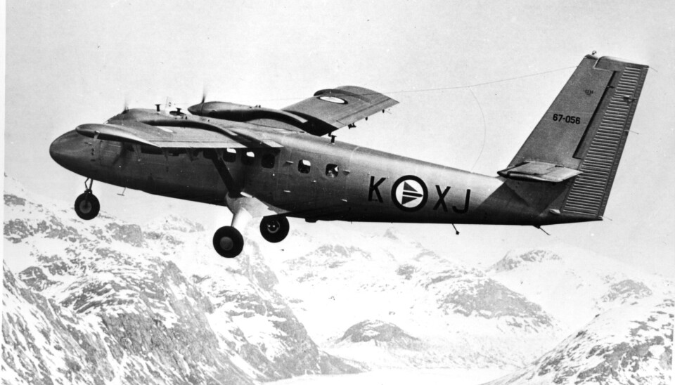 FLYULYKKE: Bilde av et Twin Otter-fly, tilsvarende det som styrtet på Grytøya i Troms 11. juli 1972. 17 mennesker omkom, blant dem flere barn. Nå har det kommet frem at flyet ble ført av en alkoholpåvirket kaptein.