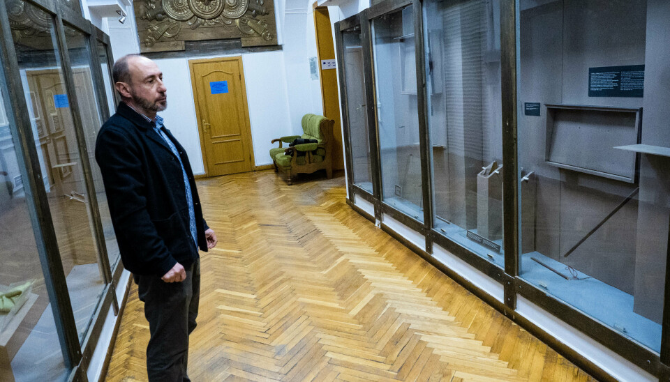 FRAKTET VEKK: Flere av museets gjenstander har blitt fraktet vekk etter de mange kampene. Blant annet har mange bilder av Ivan Mazepa blitt høyt prioritert, ettersom han blir omtalt som en anti-russisk forræder.