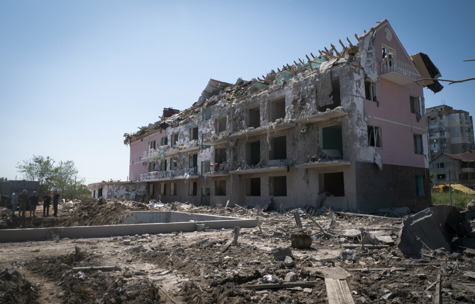 BOMBET: En boligblokk i Odesa ble bombet 1. juli. Minst 21 mennesker ble drept.
