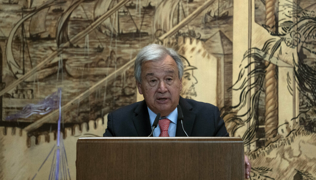 FORDØMMER: FNs generalsekretær António Guterres fordømmer Russlands angrep mot viktig havn i Odesa lørdag.
