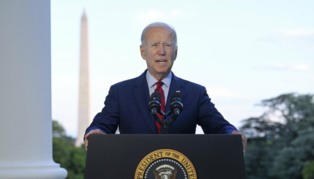 KUNNGJOR: USAs president Joe Biden taler fra det hvite hus mandag 1. august 2022 i Washington, mens han kunngjør at et amerikansk luftangrep drepte al-Qaida-lederen Ayman al-Zawahri i Afghanistan.