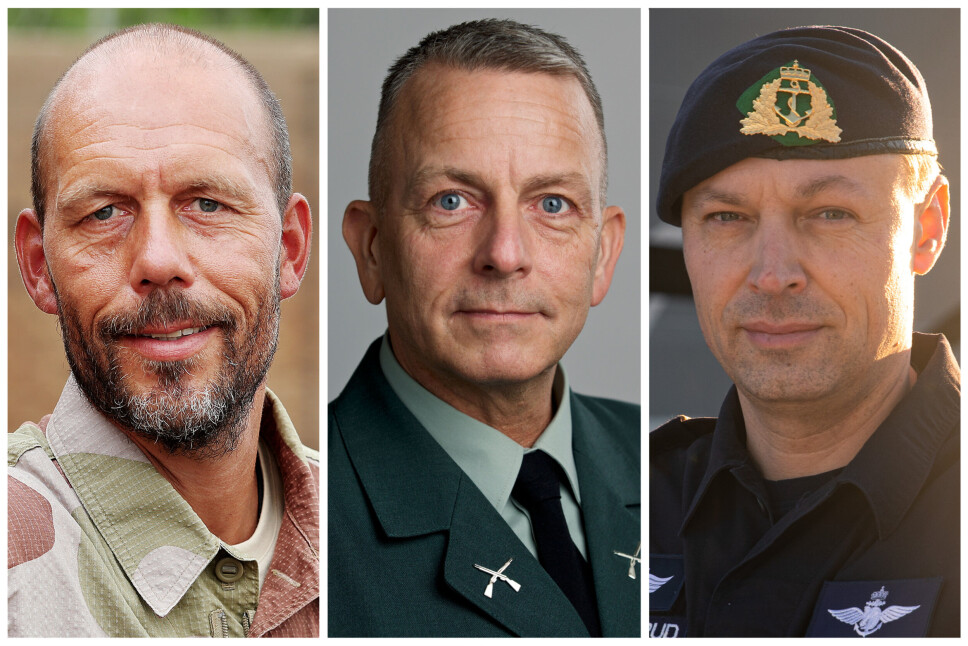 PÅ SKOLEBENKEN: Didrik Sand, Rune Wenneberg og Trond Gimmingsrud skal ta Forsvarets sjefskurs i høst.