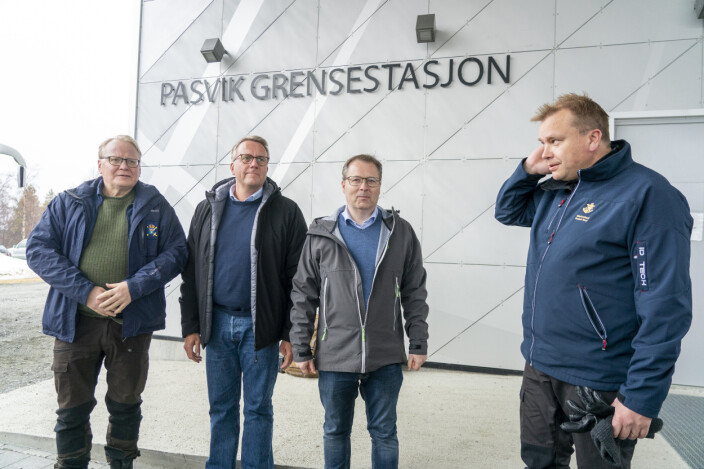 MØTE: Sveriges forsvarsminister Peter Hultqvist (t.v.), Danmarks forsvarsminister Morten Bødskov, Norges forsvarsminister Bjørn Arild Gram (Sp) og Finlands forsvarsminister Antti Kaikkonen under et møte i Pasvik ved Kirkenes i mai. MØTE: Sveriges forsvarsminister Peter Hultqvist (t.v.), Danmarks forsvarsminister Morten Bødskov, Norges forsvarsminister Bjørn Arild Gram (Sp) og Finlands forsvarsminister Antti Kaikkonen under et møte i Pasvik ved Kirkenes i mai.