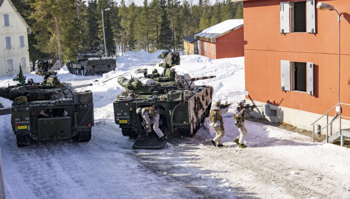 ØVELSE: Soldater fra Telemark bataljon på Rena under årets Cold Response. Forsvarsminister Gram sier Norge har tatt initiativ til å videreutvikle den norske militærøvelsen til en felles, nordisk øvelse. Neste Cold Response skal etter planen arrangeres i 2024.